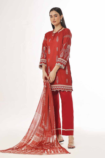 Gul Ahmed 3PC Unstitched Printed Lawn Suit with Chiffon Dupatta CLF-42010