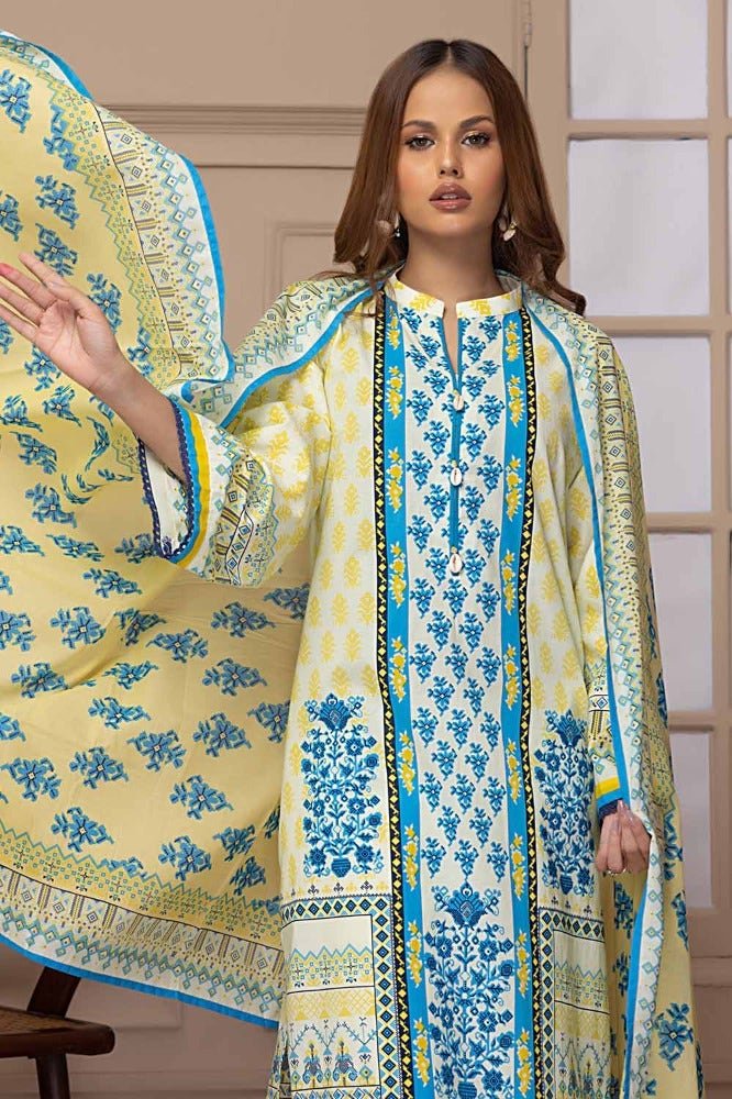 Gul Ahmed 3PC Unstitched Printed Lawn Suit CLP-32236 A