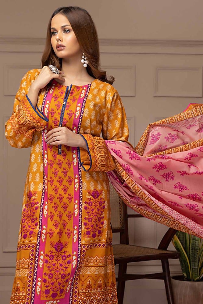 Gul Ahmed 3PC Unstitched Printed Lawn Suit CLP-32236 B