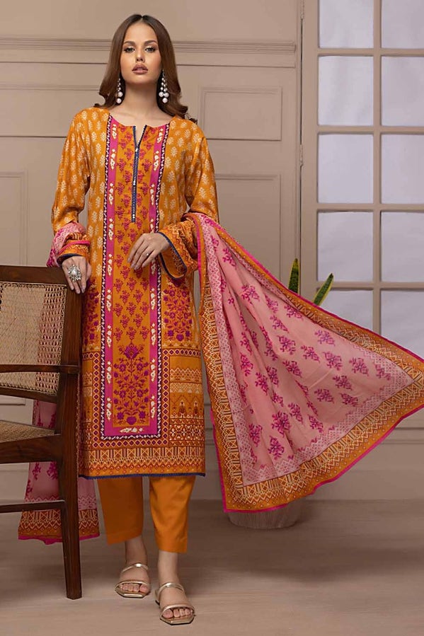Gul Ahmed 3PC Unstitched Printed Lawn Suit CLP-32236 B