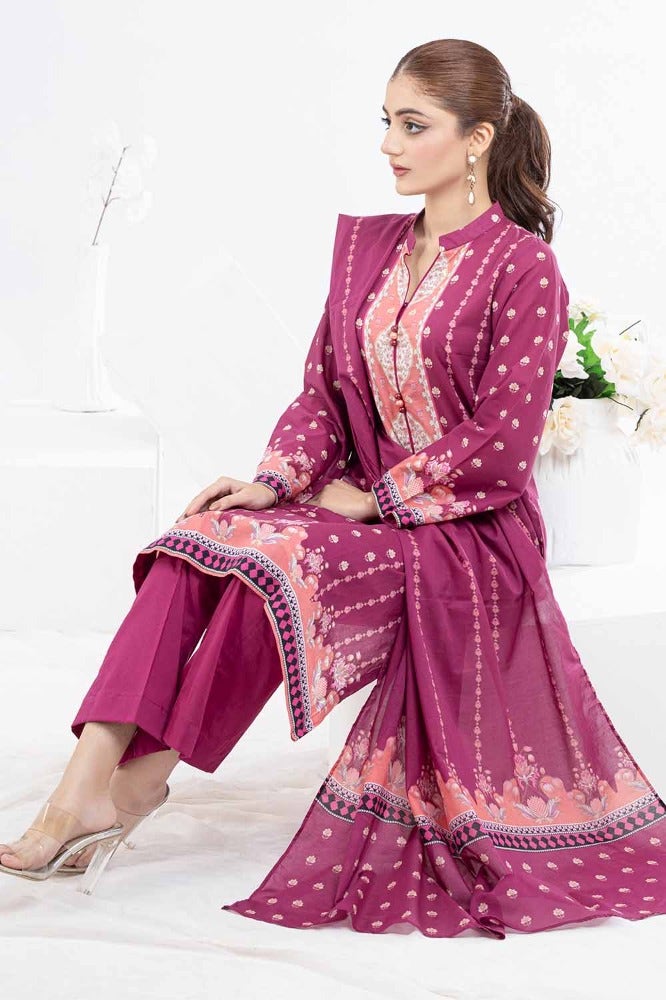 Gul Ahmed 3PC Unstitched Printed Lawn Suit CLP-32242