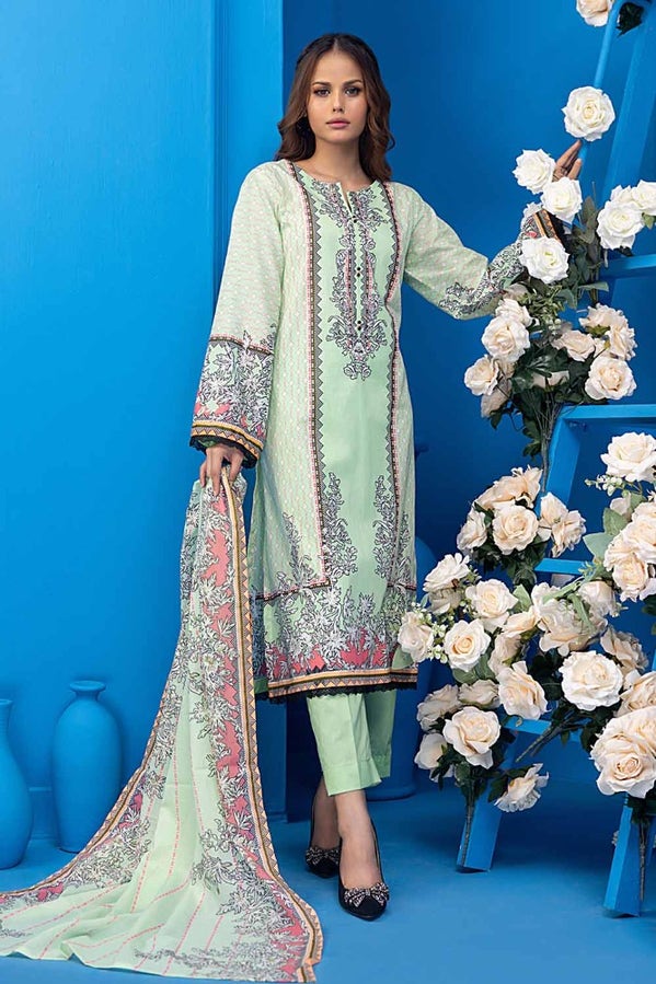 Gul Ahmed 3PC Unstitched Printed Lawn Suit CLP-32243 A