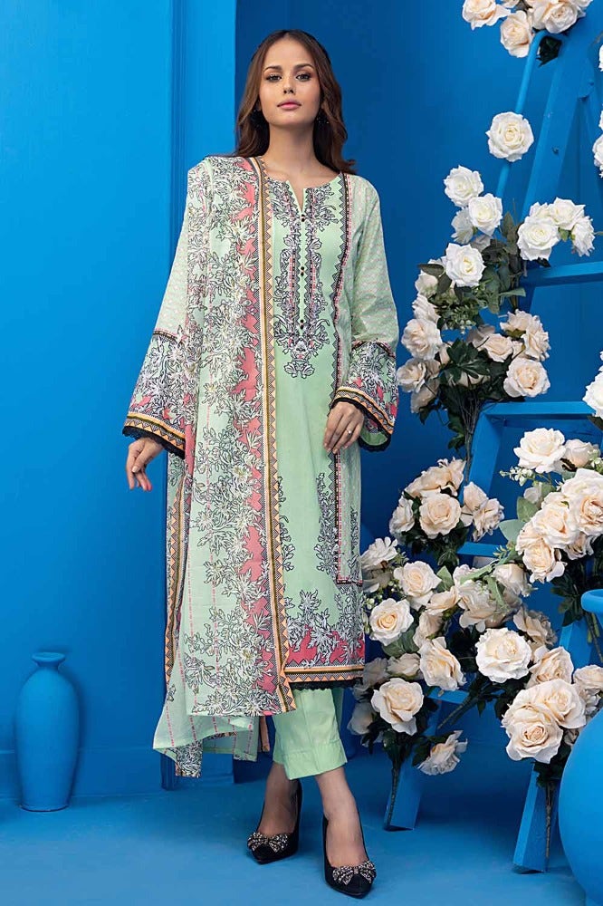 Gul Ahmed 3PC Unstitched Printed Lawn Suit CLP-32243 A