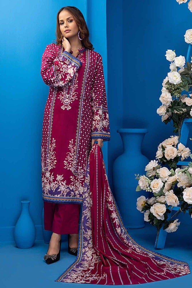 Gul Ahmed 3PC Unstitched Printed Lawn Suit CLP-32243 B