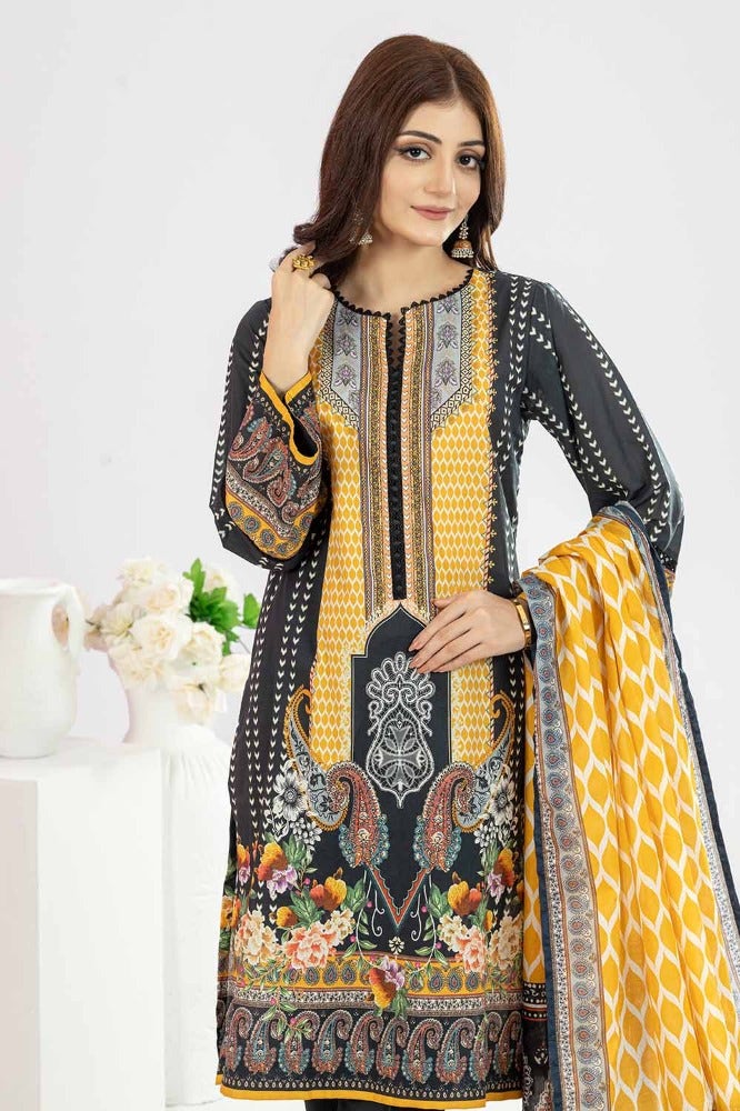 Gul Ahmed 3PC Unstitched Printed Lawn Suit CLP-32267
