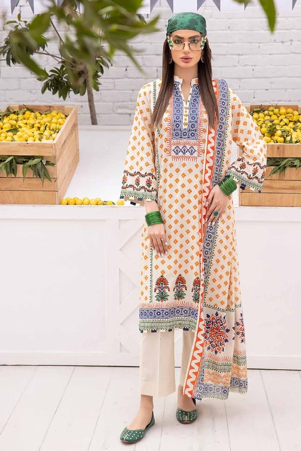 Gul Ahmed 3PC Unstitched Printed Lawn Suit CLP-32297 B