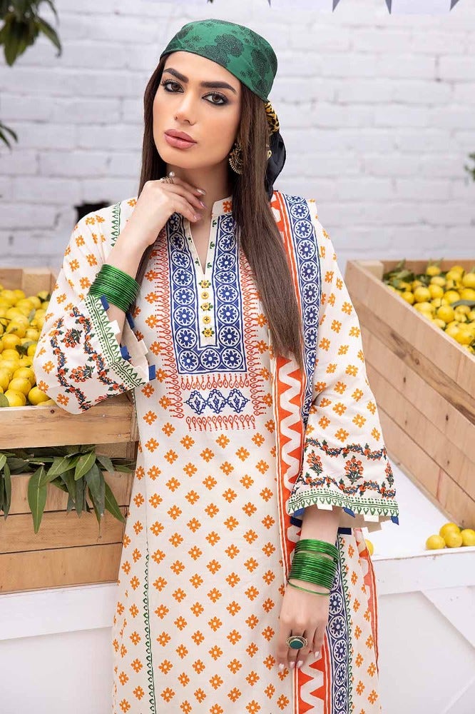 Gul Ahmed 3PC Unstitched Printed Lawn Suit CLP-32297 B