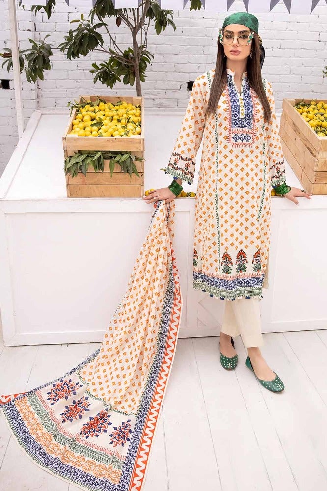 Gul Ahmed 3PC Unstitched Printed Lawn Suit CLP-32297 B