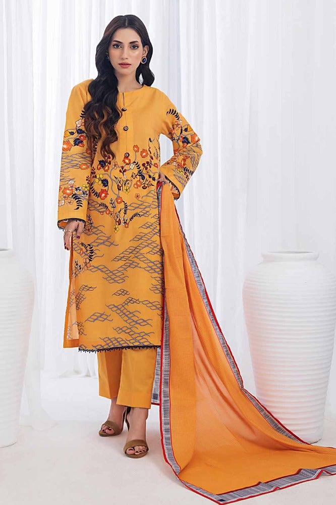 Gul Ahmed 3PC Unstitched Printed Lawn Suit CLP-32304