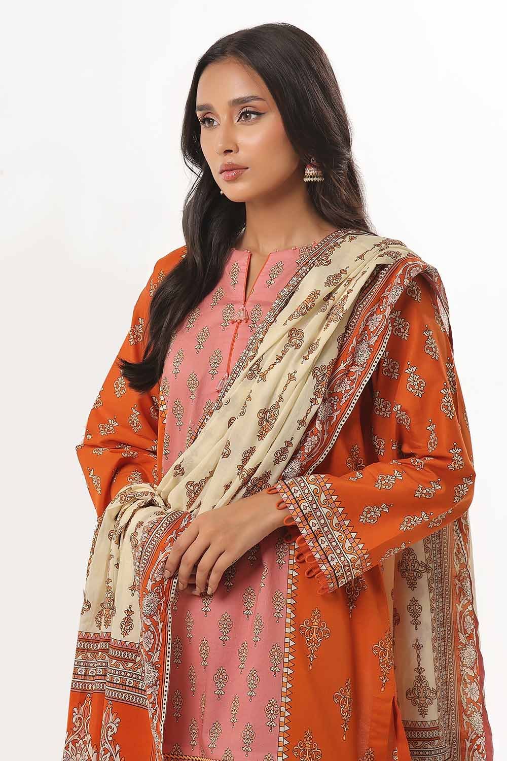 Gul Ahmed 3PC Unstitched Printed Lawn Suit CLP-32321 A