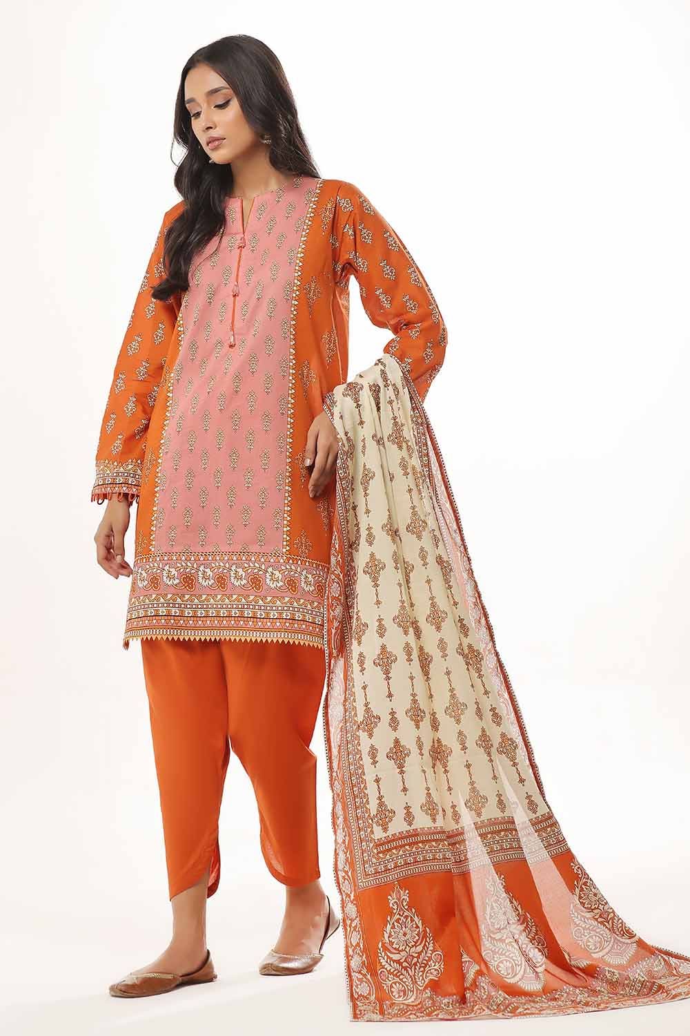 Gul Ahmed 3PC Unstitched Printed Lawn Suit CLP-32321 A