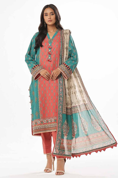 Gul Ahmed 3PC Unstitched Printed Lawn Suit CLP-32321 B