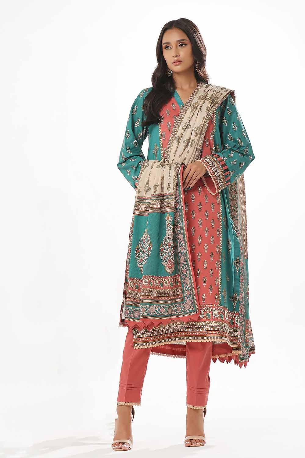 Gul Ahmed 3PC Unstitched Printed Lawn Suit CLP-32321 B