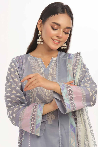 Gul Ahmed 3PC Unstitched Printed Lawn Suit CLP-42001