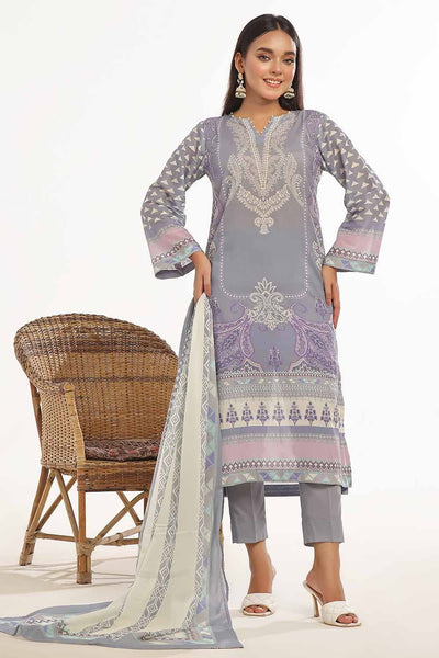 Gul Ahmed 3PC Unstitched Printed Lawn Suit CLP-42001