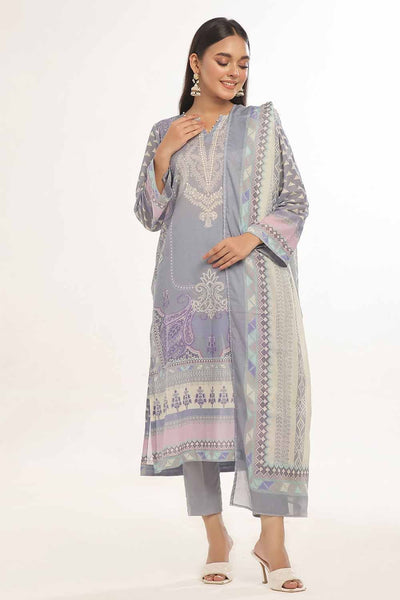 Gul Ahmed 3PC Unstitched Printed Lawn Suit CLP-42001