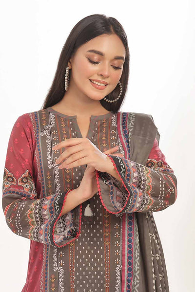 Gul Ahmed 3PC Unstitched Printed Lawn Suit CLP-42002