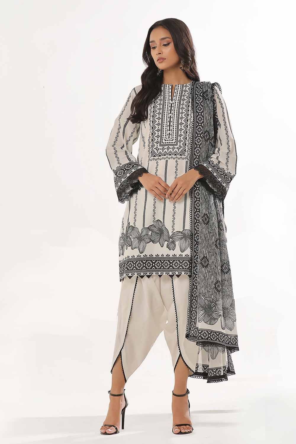 Gul Ahmed 3PC Unstitched Printed Lawn Suit CLP-42020 A