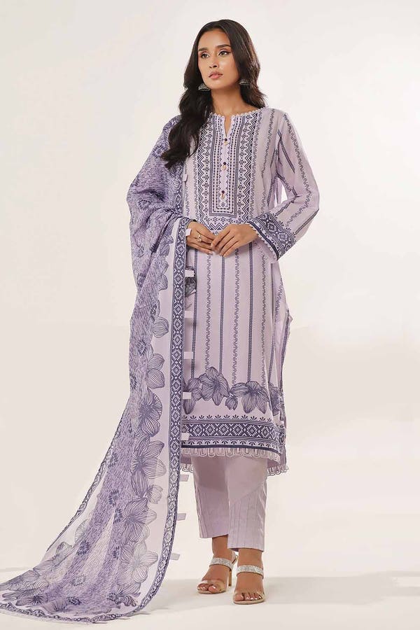 Gul Ahmed 3PC Unstitched Printed Lawn Suit CLP-42020 B