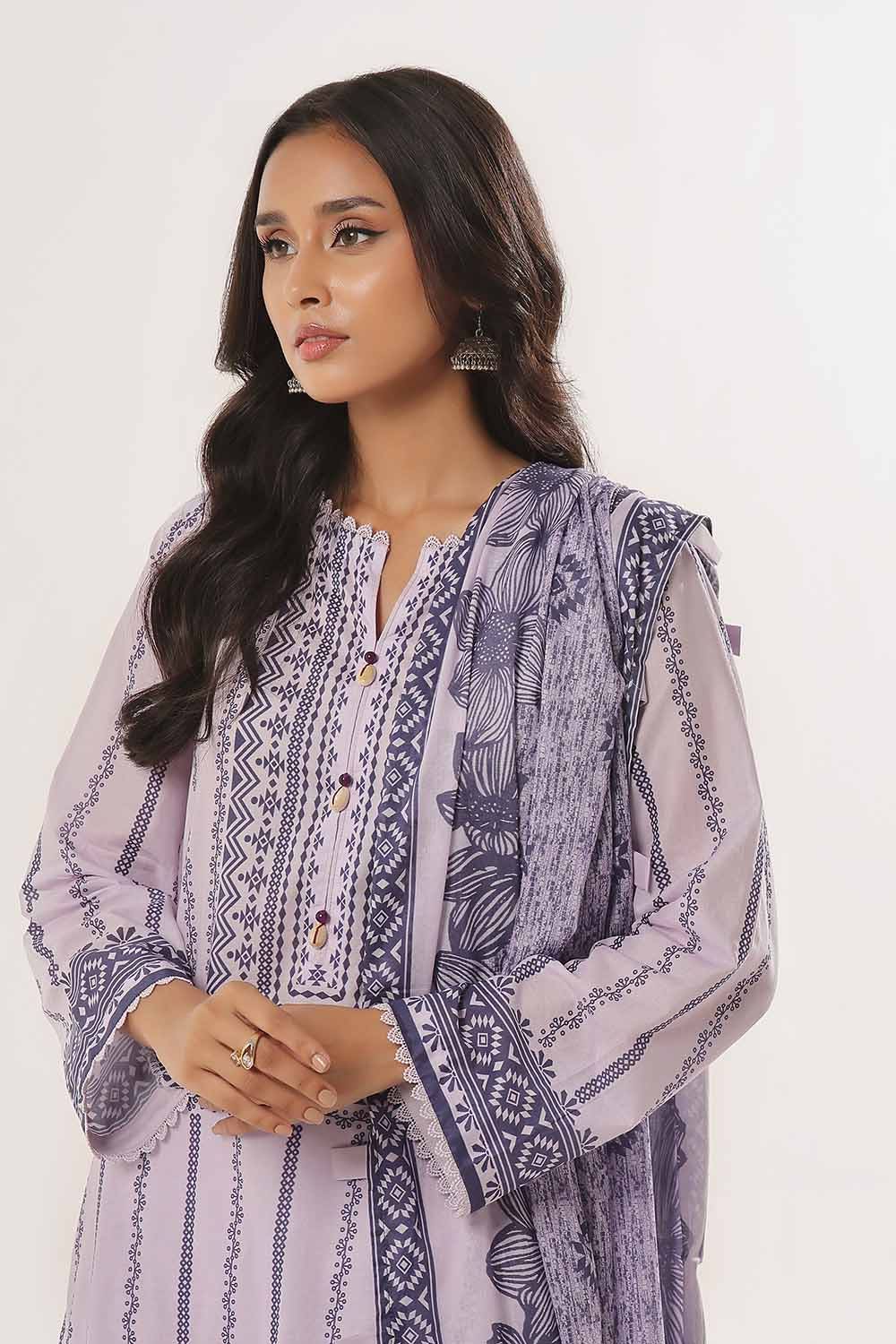 Gul Ahmed 3PC Unstitched Printed Lawn Suit CLP-42020 B