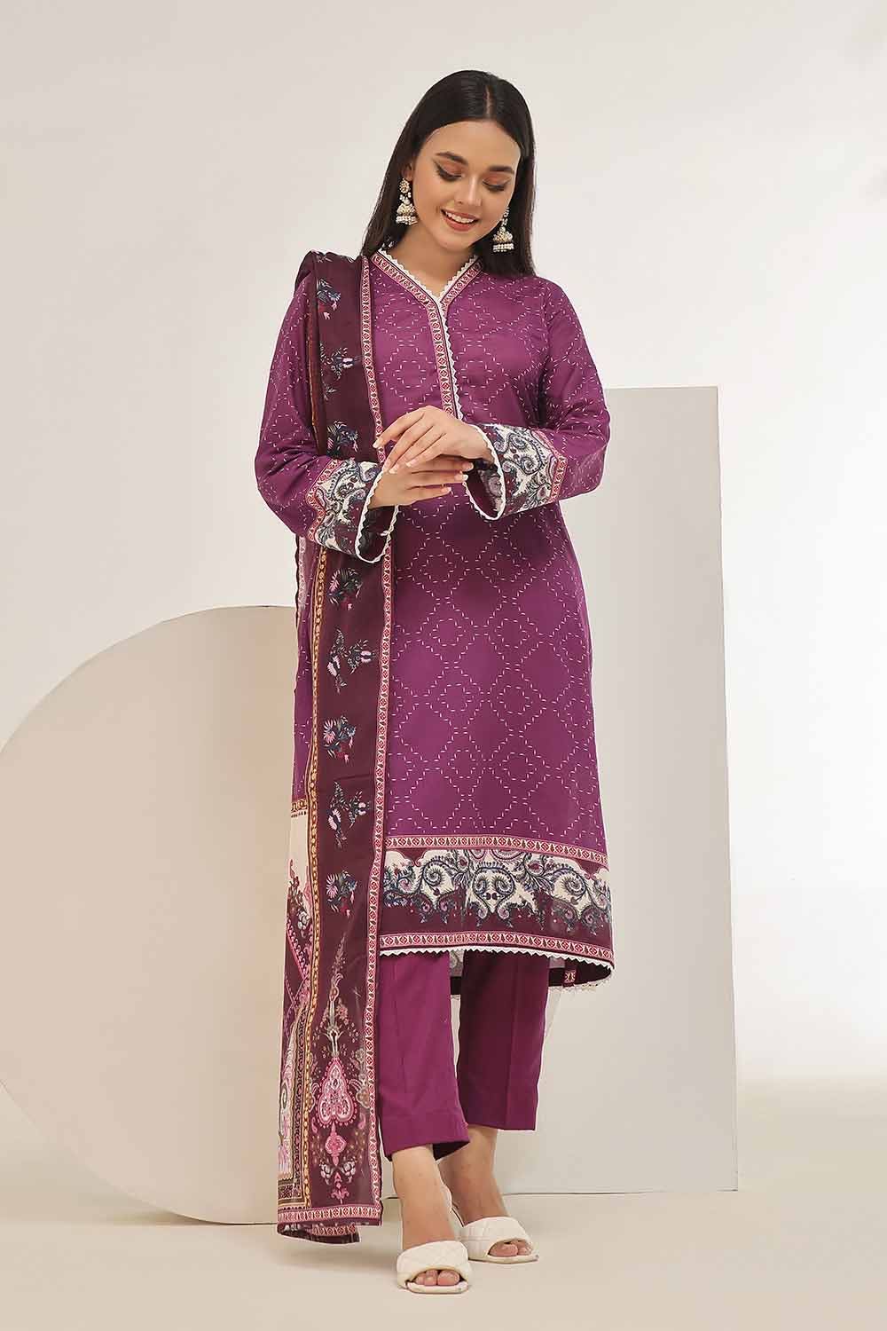 Gul Ahmed 3PC Unstitched Printed Lawn Suit CLP-42058