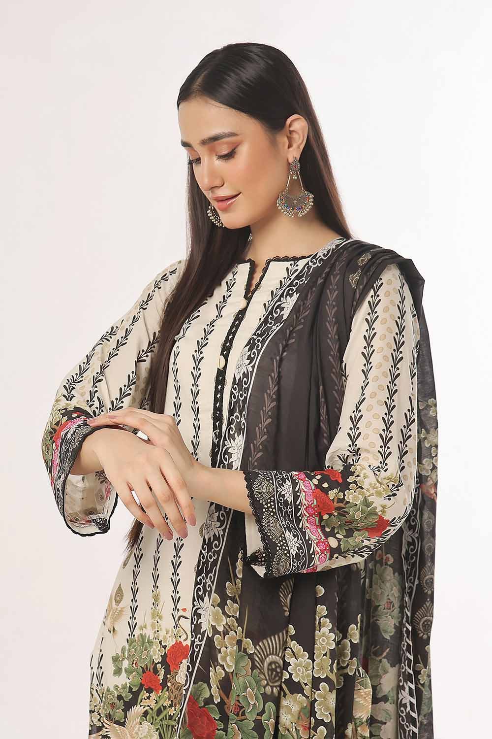 Gul Ahmed 3PC Unstitched Printed Lawn Suit CLP-42060