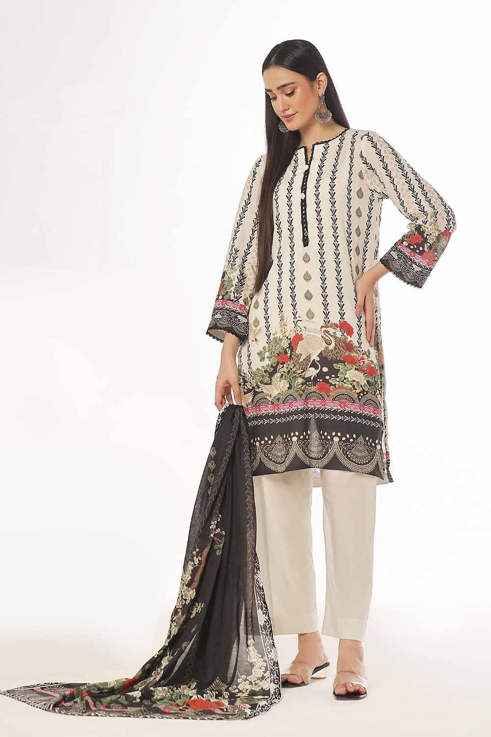 Gul Ahmed 3PC Unstitched Printed Lawn Suit CLP-42060