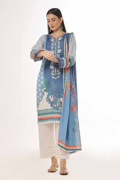 Gul Ahmed 3PC Unstitched Embroidered Printed Lawn Suit CLP-42067