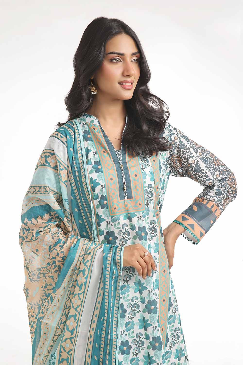 Gul Ahmed 3PC Unstitched Printed Lawn Suit CLP-42069