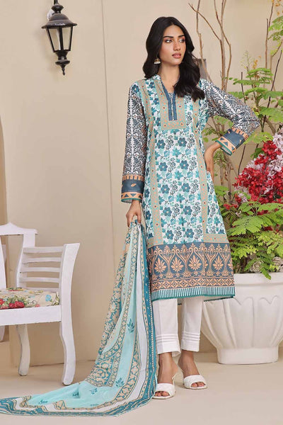 Gul Ahmed 3PC Unstitched Printed Lawn Suit CLP-42069