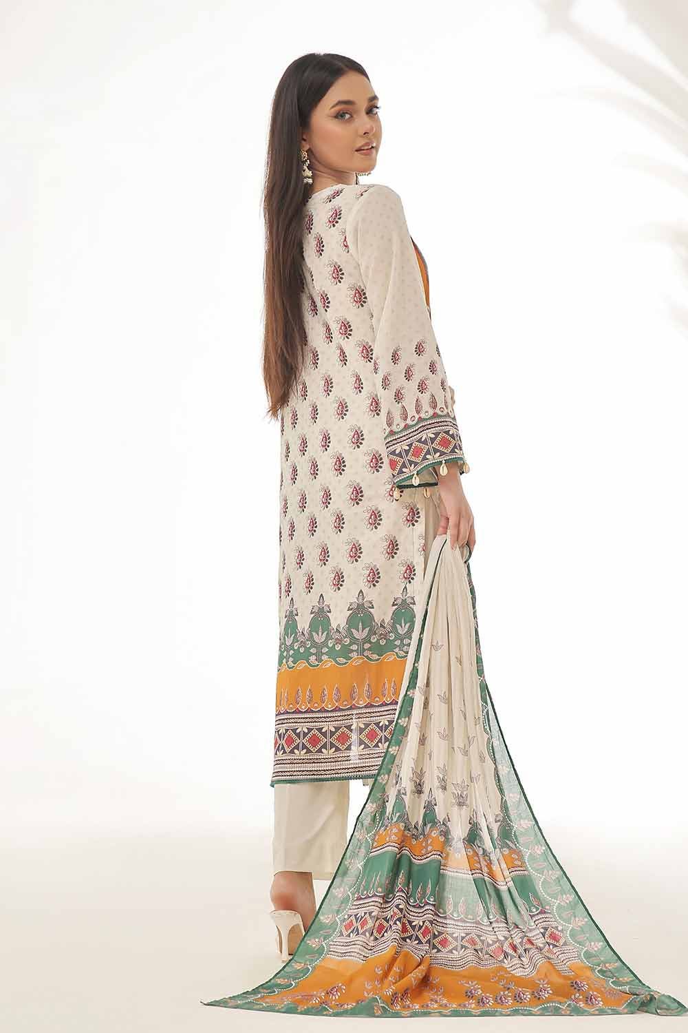 Gul Ahmed 3PC Unstitched Printed Lawn Suit CLP-42084