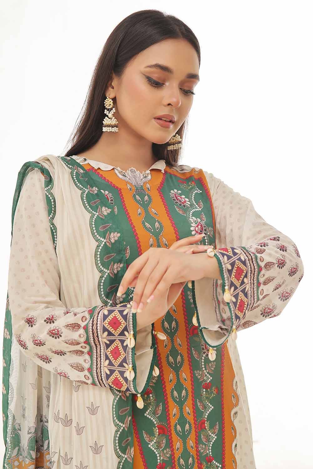 Gul Ahmed 3PC Unstitched Printed Lawn Suit CLP-42084