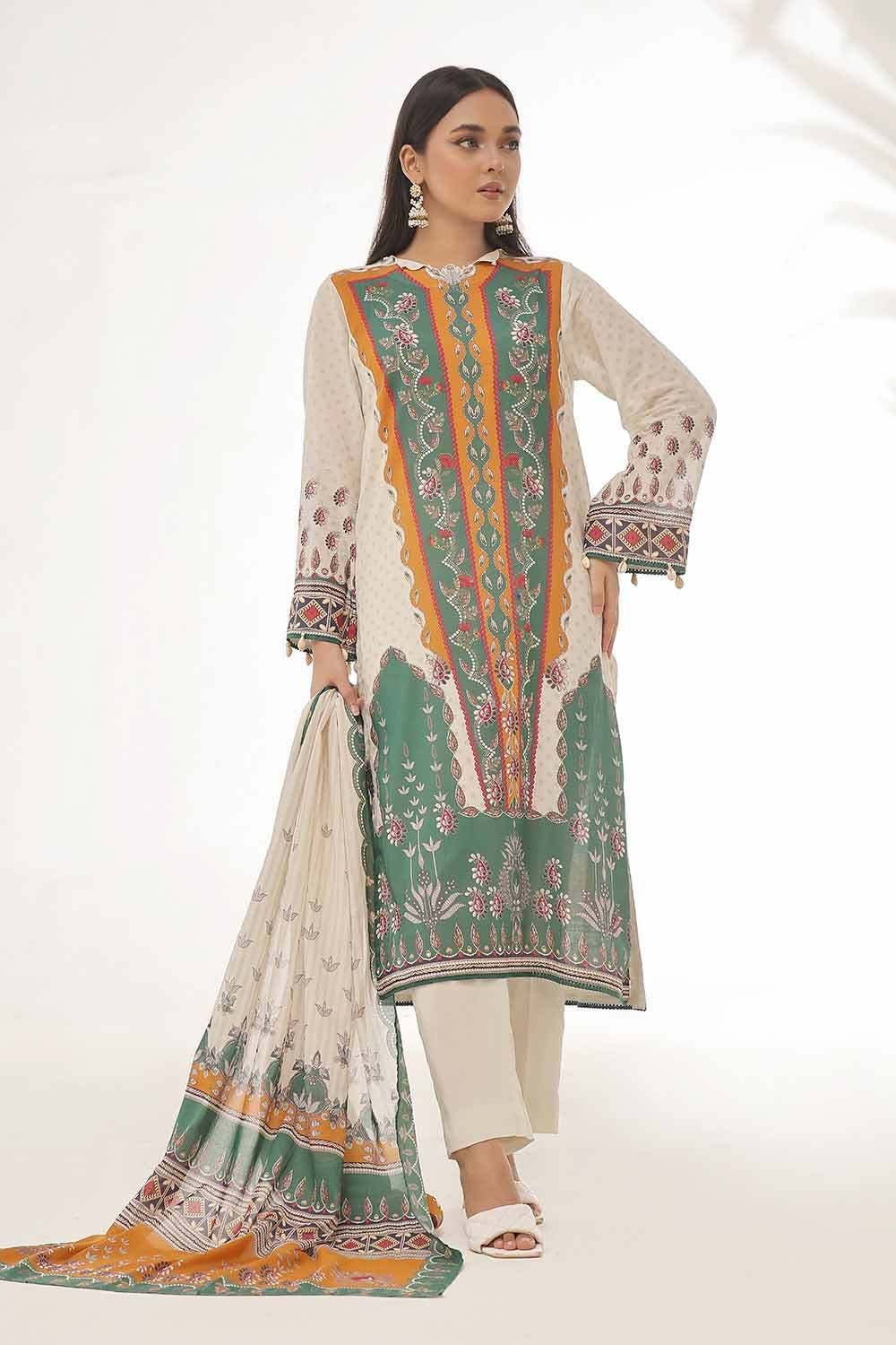 Gul Ahmed 3PC Unstitched Printed Lawn Suit CLP-42084