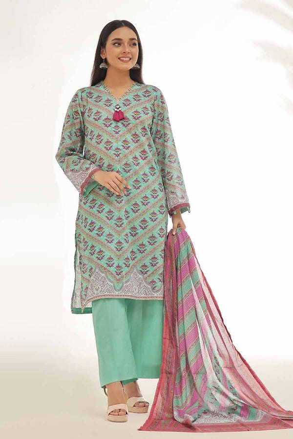 Gul Ahmed 3PC Unstitched Printed Lawn Suit CLP-42086