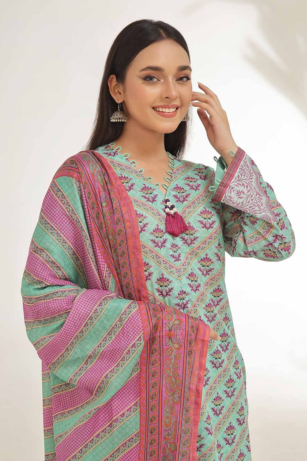 Gul Ahmed 3PC Unstitched Printed Lawn Suit CLP-42086