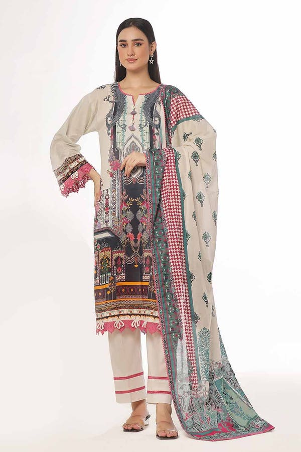 Gul Ahmed 3PC Unstitched Printed Lawn Suit CLP-42133