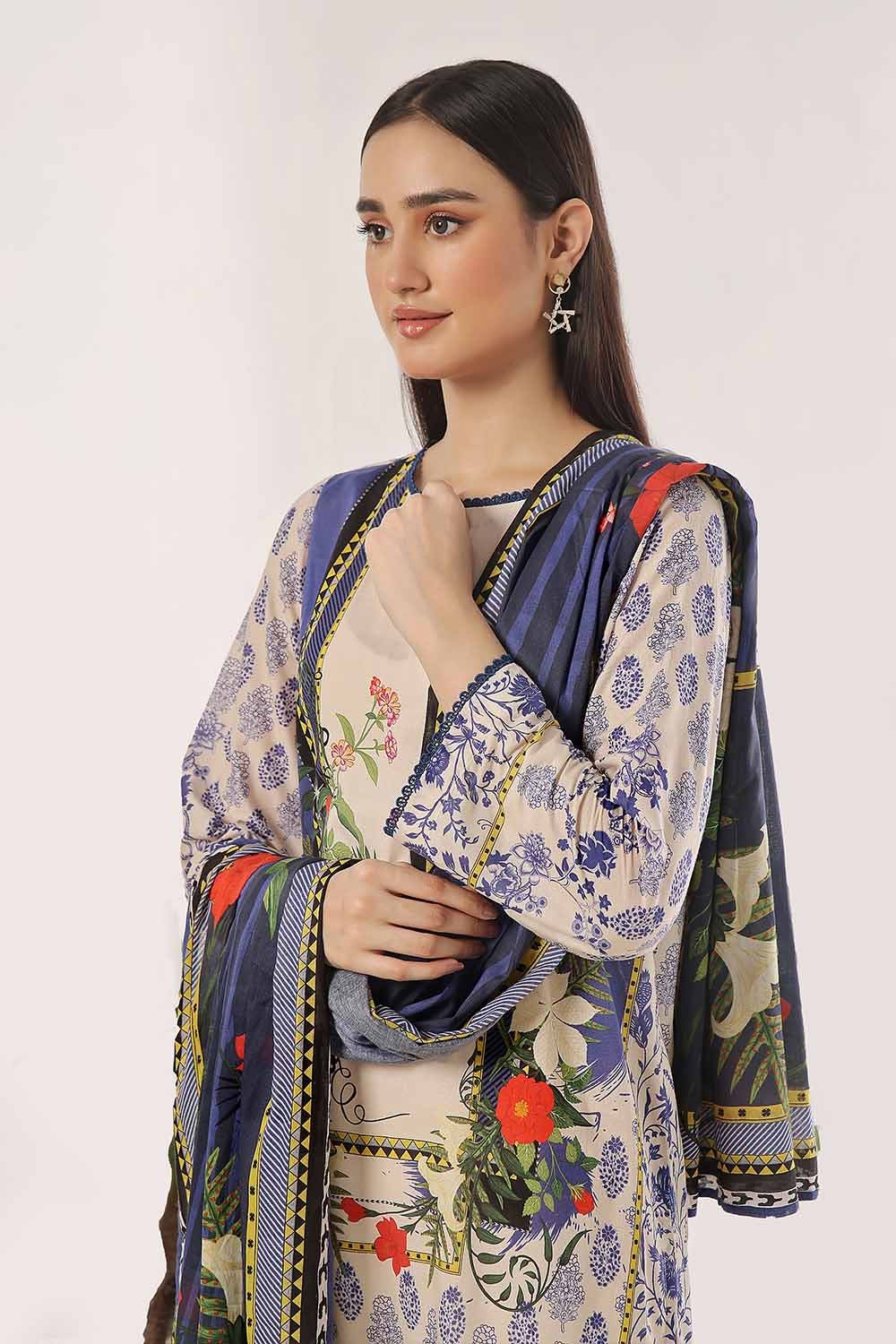 Gul Ahmed 3PC Unstitched Printed Lawn Suit CLP-42136