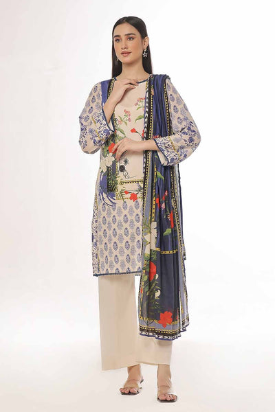 Gul Ahmed 3PC Unstitched Printed Lawn Suit CLP-42136