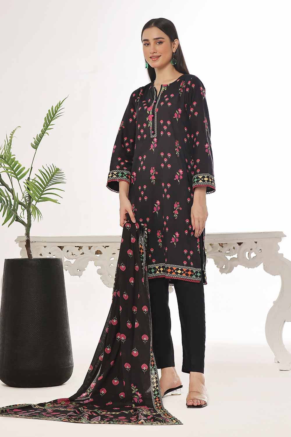 Gul Ahmed 3PC Unstitched Printed Lawn Suit CLP-42140