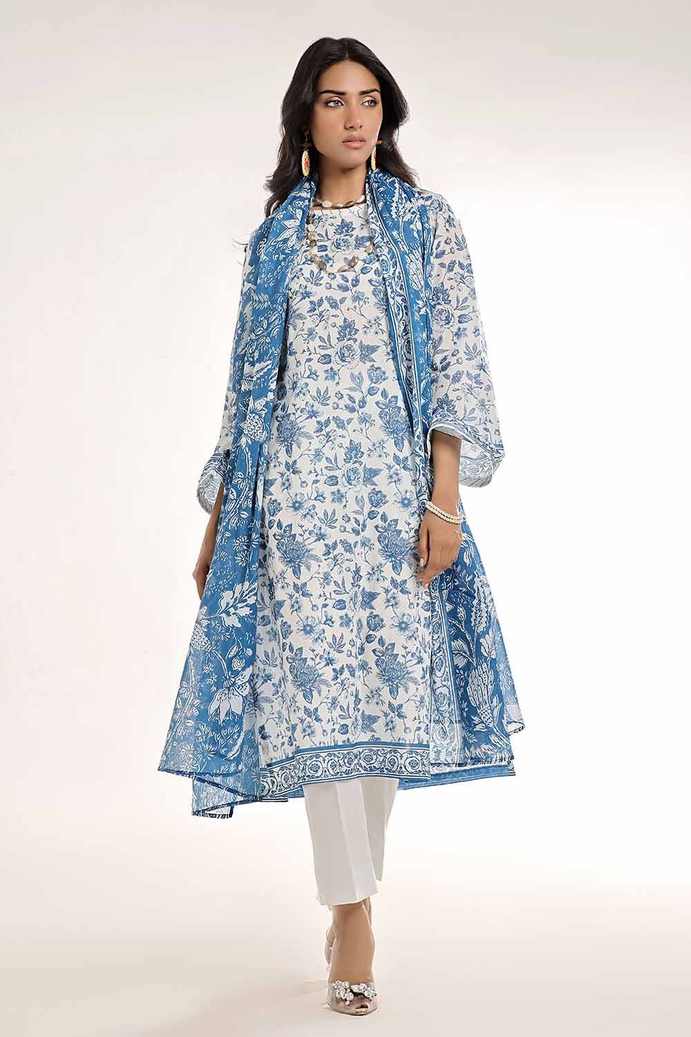 Gul Ahmed 3PC Unstitched Printed Lawn Suit CLP-42146