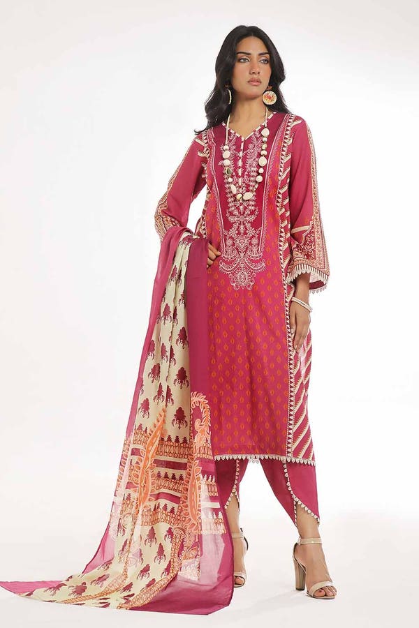 Gul Ahmed 3PC Unstitched Printed Lawn Suit CLP-42153