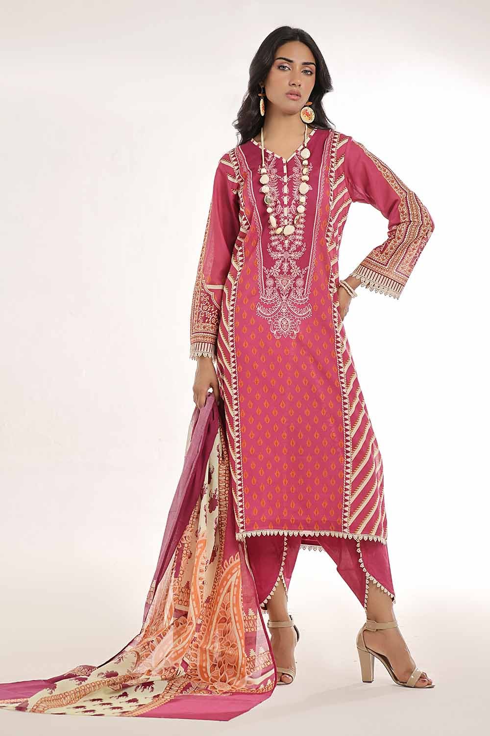 Gul Ahmed 3PC Unstitched Printed Lawn Suit CLP-42153