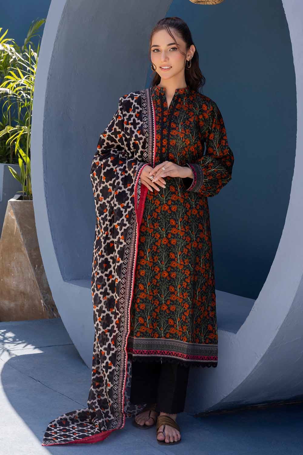 Gul Ahmed 3PC Unstitched Printed Lawn Suit CLP-42161