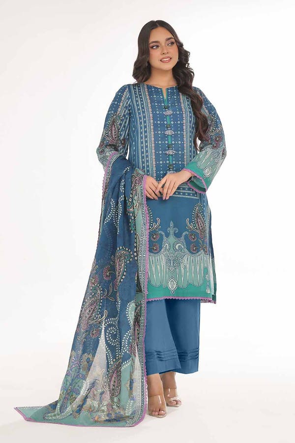 Gul Ahmed 3PC Unstitched Printed Lawn Suit CLP-42162