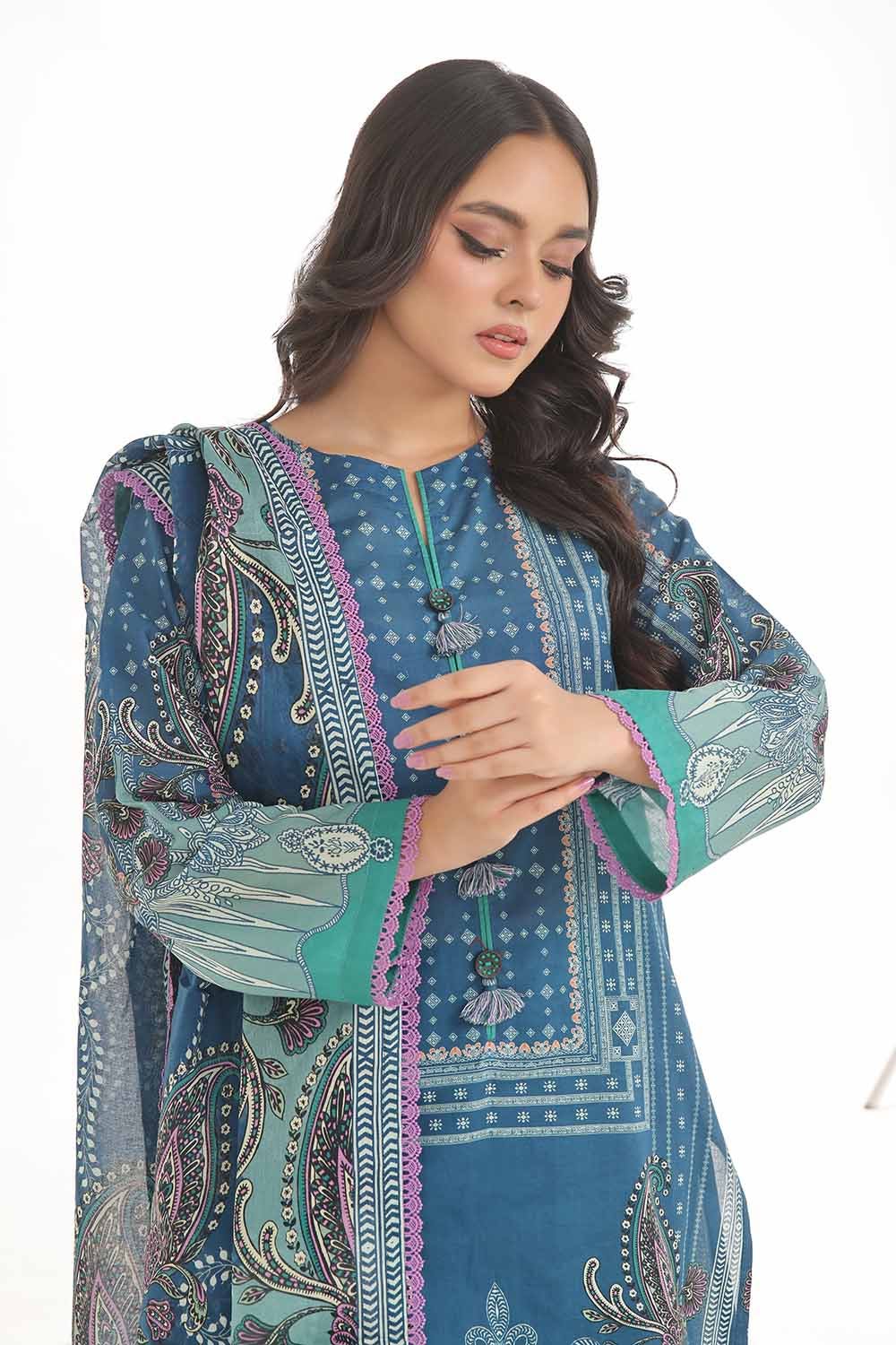 Gul Ahmed 3PC Unstitched Printed Lawn Suit CLP-42162