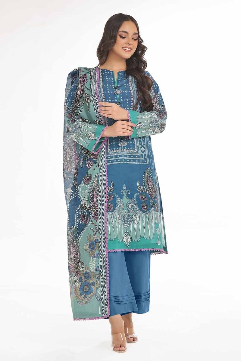 Gul Ahmed 3PC Unstitched Printed Lawn Suit CLP-42162