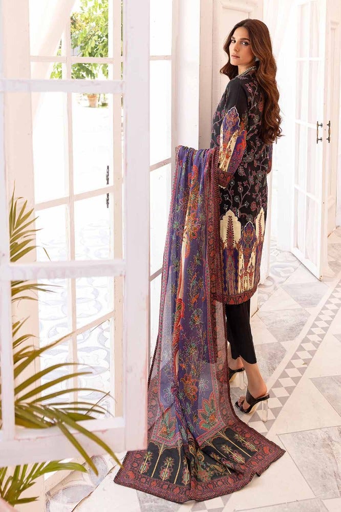 Gul Ahmed 3PC Digital Printed Khaddar Unstitched Suit with Cotton Net Dupatta CN-32029