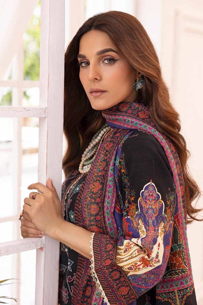 Gul Ahmed 3PC Digital Printed Khaddar Unstitched Suit with Cotton Net Dupatta CN-32029