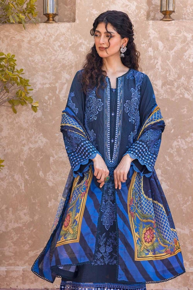 Gul Ahmed 3PC Embroidered Khaddar Unstitched Suit with Digital Printed Cotton Net Dupatta CN-32040
