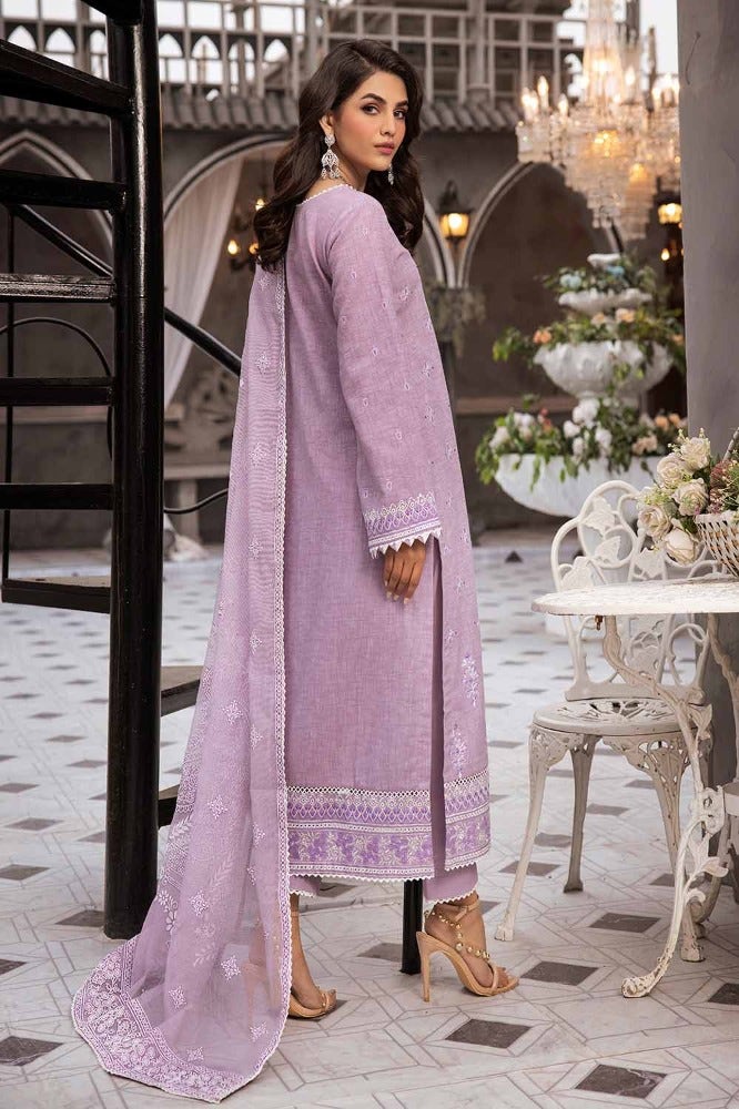 Gul Ahmed 3PC Embroidered Jacquard Unstitched Suit with Emboss and Glitter Printed Net Dupatta - CN-42001